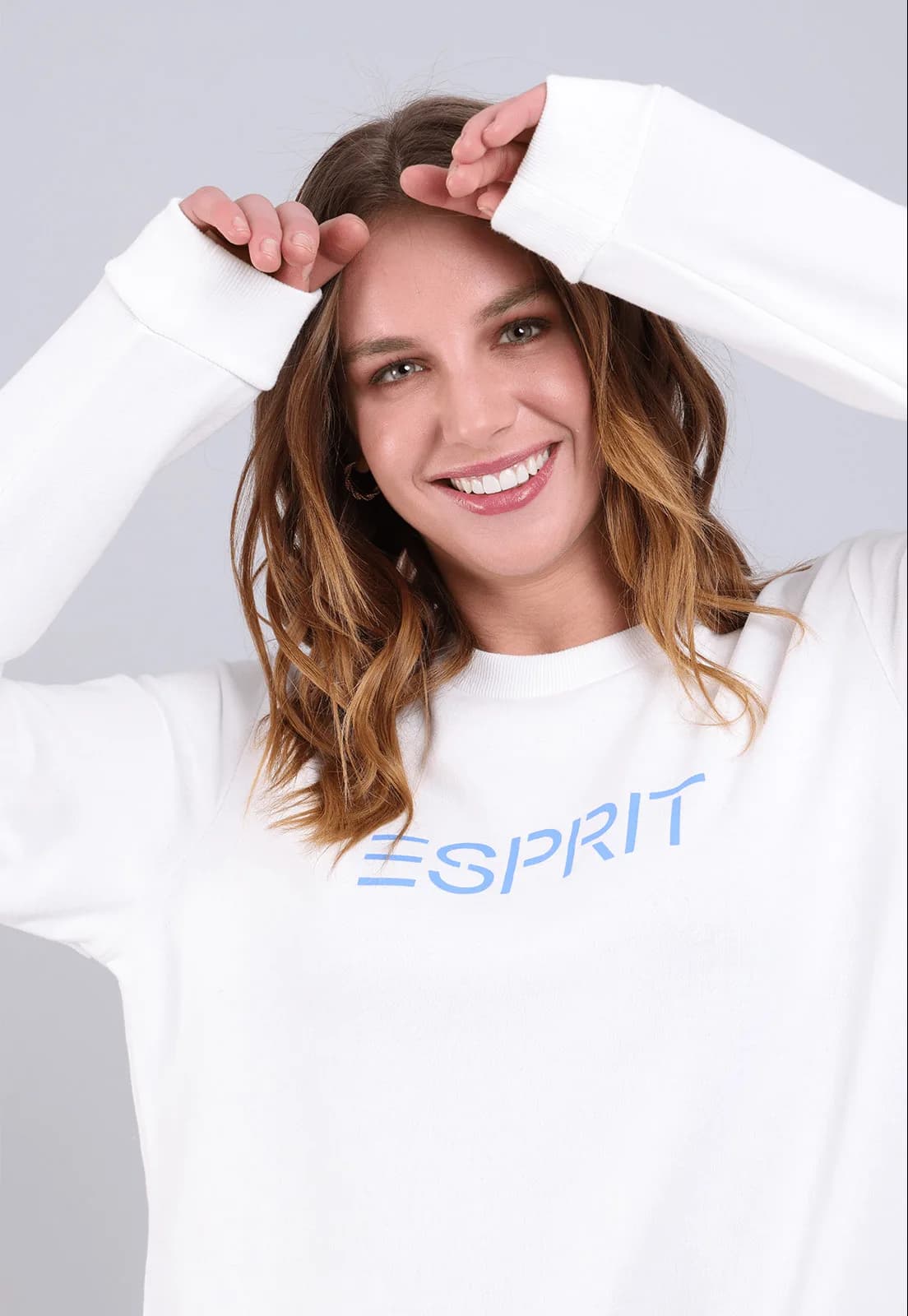 Polerón Logo Estampado Esprit Mujer Blanco