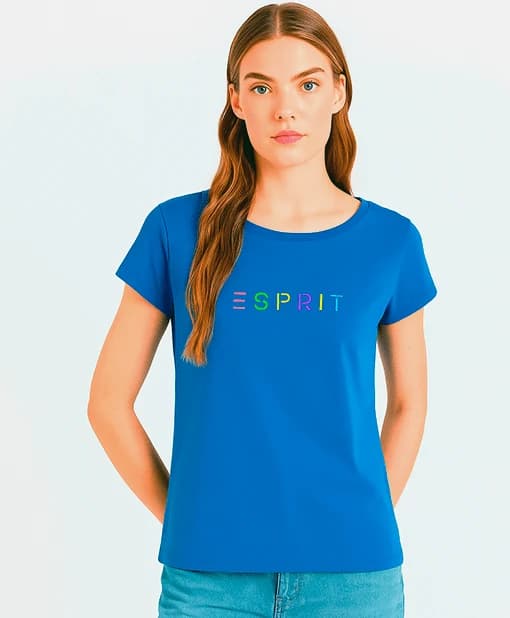 Polera Manga Corta Esprit Mujer Azul