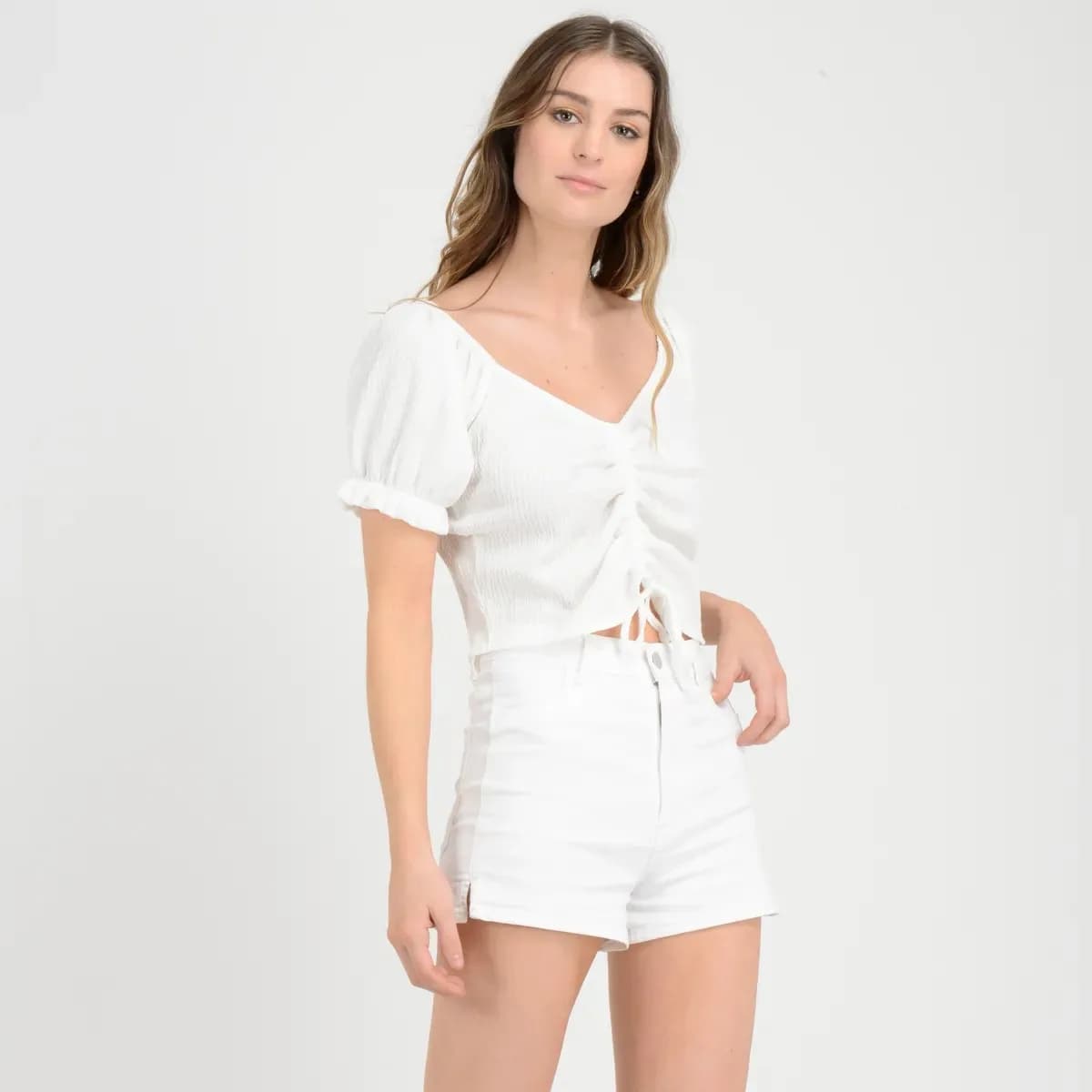 Polera Manga Corta Elastic O'Neill Mujer Blanco