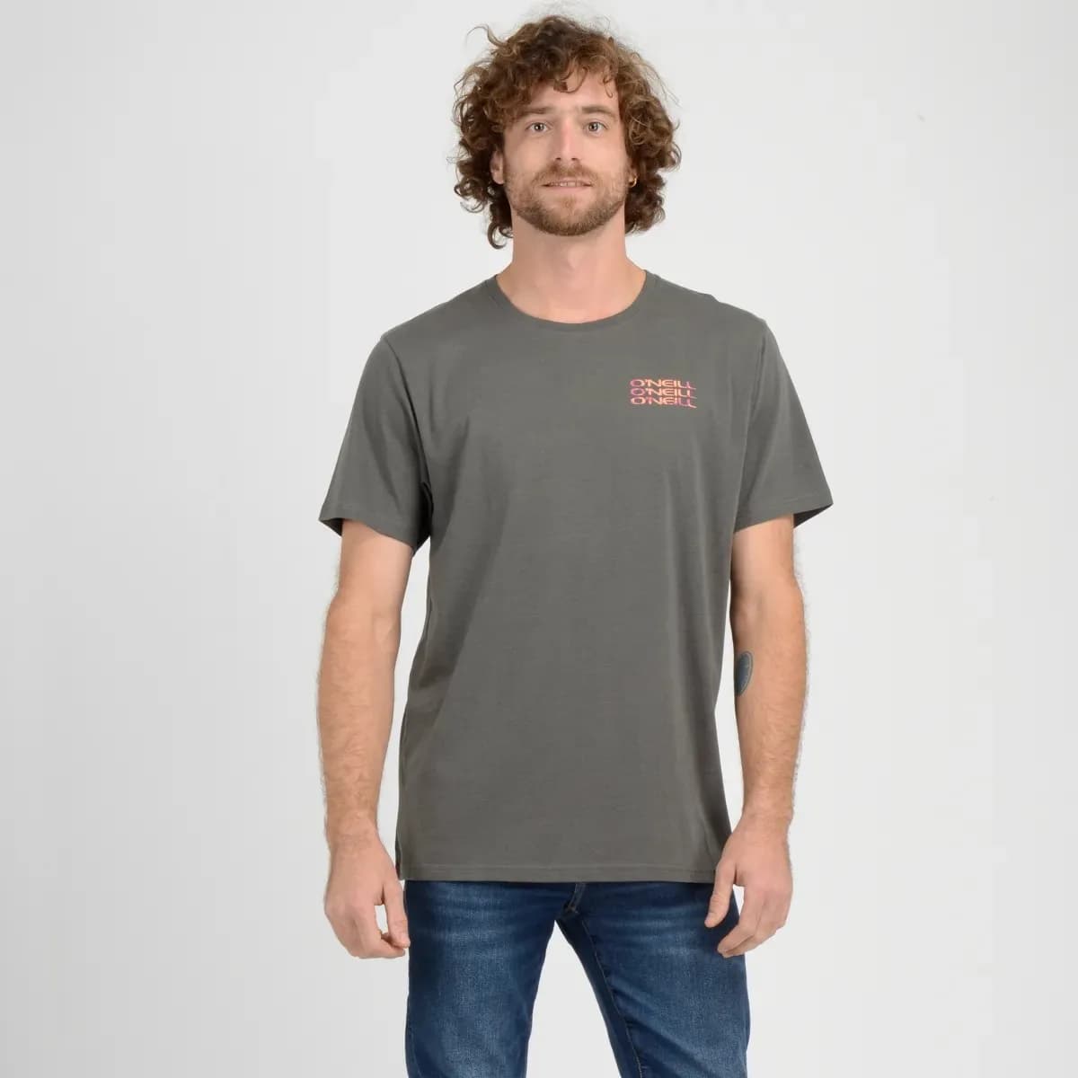 Polera Manga Corta Island O'Neill Hombre Gris Oscuro