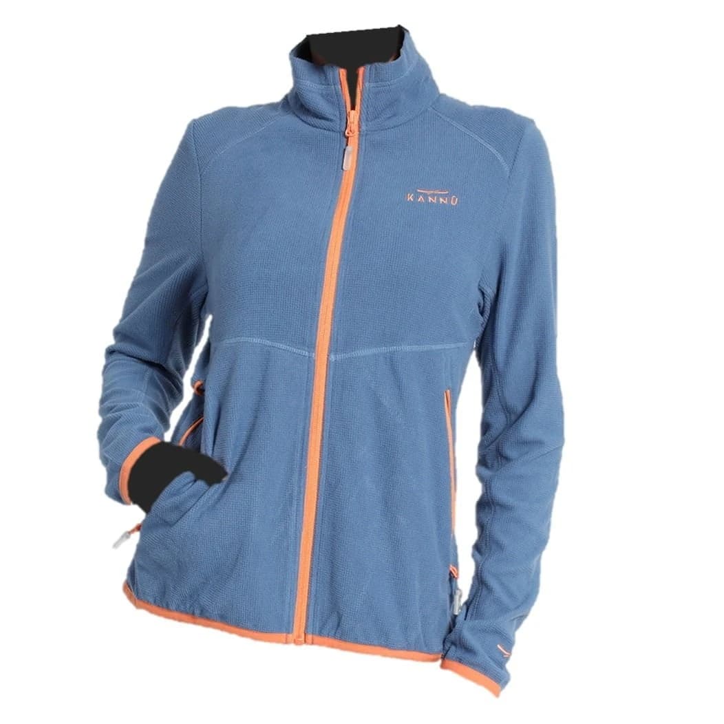 Polar Squares Full Zip Mujer Azul Denim