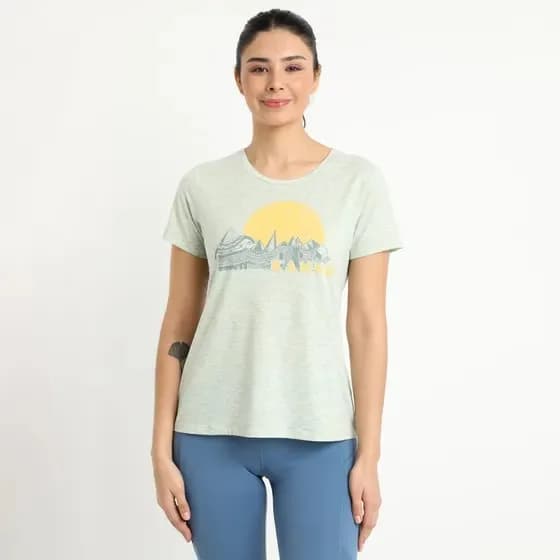 Polera Kannu Graphics Mujer Verde Agua